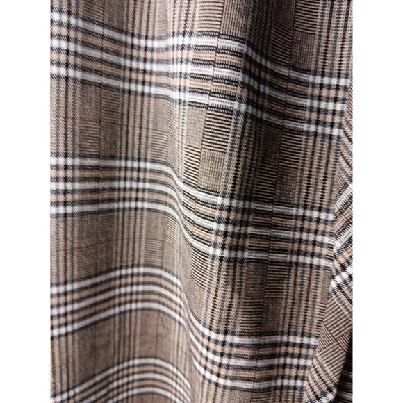 Sky and Sparrow Women S Black Taupe Plaid Elastic Waist Tapered Leg Jogger Pants - Picture 3 of 9